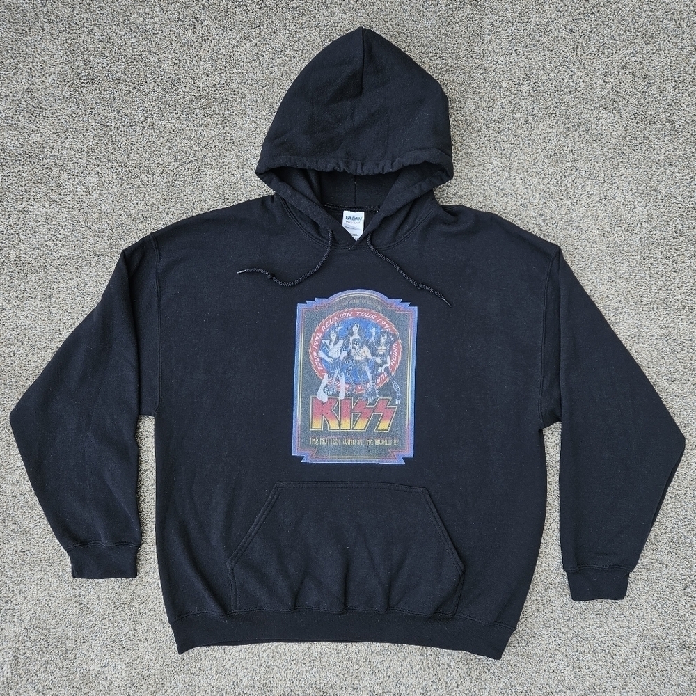 RARE Vtg 1996 KISS Hoodie Black Pullover Sweatshirt Concert Shirt Mens Unisex XL